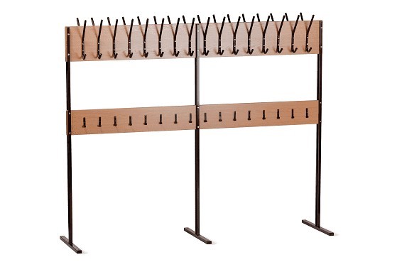 Вешалка для одежды напольная (гардеробная) на 32 крючка, ЛДСП Бук/Коричневый в Саратове - изображение