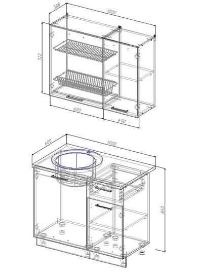 Модульный кухонный гарнитур Дубай-1000 в Энгельсе - изображение 1