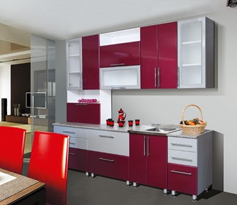 Кухонный гарнитур Мыло 224 2600, цвет Бордо металлик/Серебристый металлик в Энгельсе
