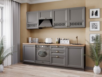 Кухонный гарнитур Амели-3 2400, Чёрный/Оникс серый в Саратове