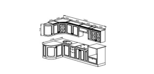 Угловая кухня Веста 1330х2800, цвет Сандал белый в Саратове - изображение 2