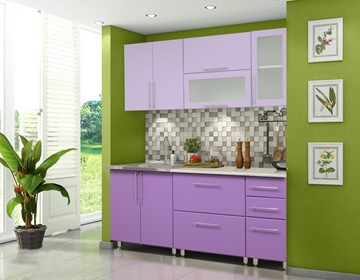 Кухонный гарнитур Мыло 224 2000х718, цвет Фиолет/Пастель фиолет в Саратове