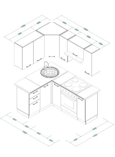 Кухонный гарнитур МК ТЕХНО Комплект №9 1,4х1,8м угловая ПВХ Оленна в Энгельсе - изображение 9