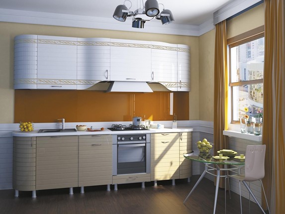 Кухонный гарнитур Анастасия цвет капучино 2 (260 см) в Энгельсе - изображение