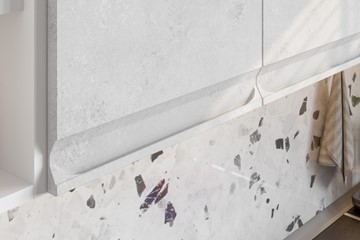 Угловая кухня Вельвет, бетон графит/бетон снежный в Энгельсе - предосмотр 5