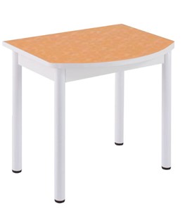 Кухонный пристенный стол НСПГ-02 ПЛ1, цветы манго/белое ЛДСП/36 прямые трубки крашеные белый в Саратове