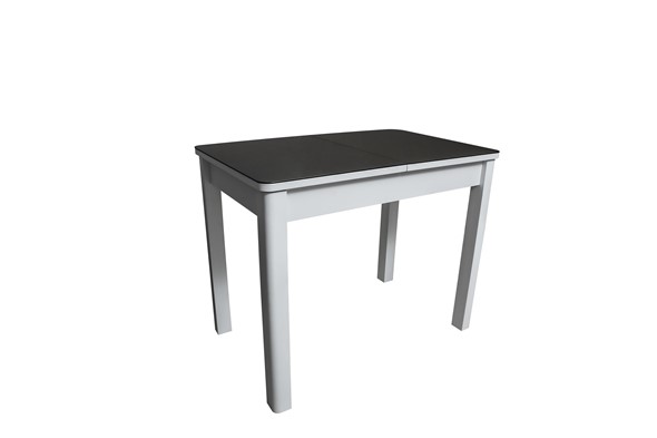 Обеденный раздвижной стол Айсберг-2СТ белое/черное/прямые массив в Саратове - изображение