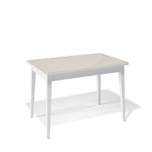 Кухонный раскладной стол Kenner 1100M (Белый/Стекло крем сатин) в Саратове