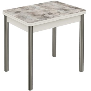 Кухонный стол раскладной Бари хром №6 (Exclusive h102/белый) в Саратове