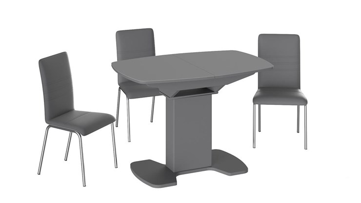 Раздвижной стол Портофино (СМ(ТД)-105.01.11(1)), цвет Серое/Стекло серое матовое LUX в Энгельсе - изображение 2