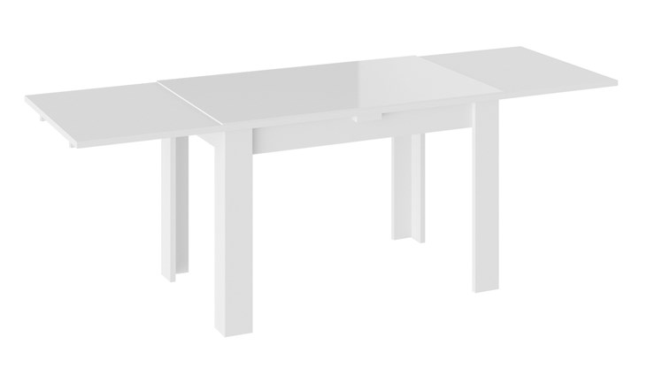 Кухонный раскладной стол Норман тип 1, цвет Белый/Стекло белый глянец в Саратове - изображение 1
