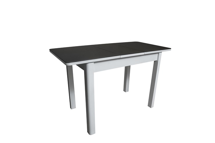 Обеденный раздвижной стол Айсберг-2СТ белое/черное/прямые массив в Саратове - изображение 1