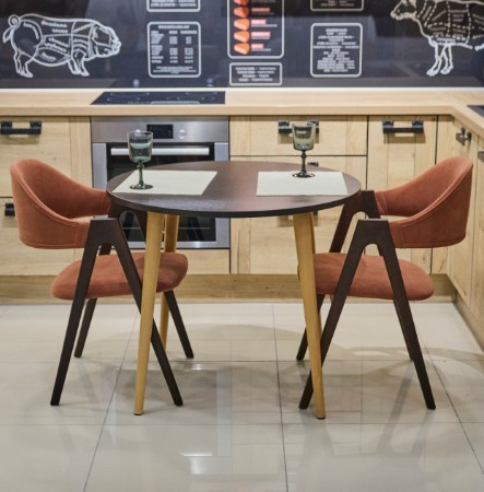 Кухонный стол круглый Венге 90*90 см ЛДСП в Саратове - изображение 7