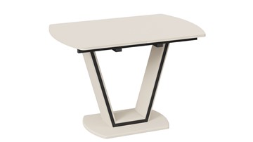 Обеденный раздвижной стол Дели Тип 2 (Бежевый софт, Стекло матовое бежевое) в Саратове - предосмотр
