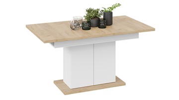 Кухонный стол раскладной Детройт тип 1 (Белый/Дуб Крафт золотой) в Энгельсе
