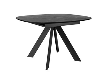 Кухонный стол раскладной DikLine BK100 Керамика Черный мрамор/подстолье черное/опоры черные в Саратове