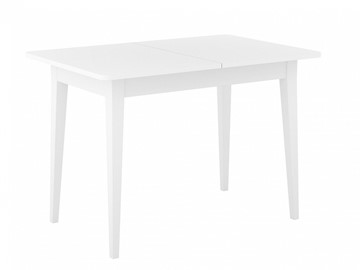 Кухонный стол раскладной Dikline M110 Белый/стекло белое сатин/ножки MM белые в Саратове