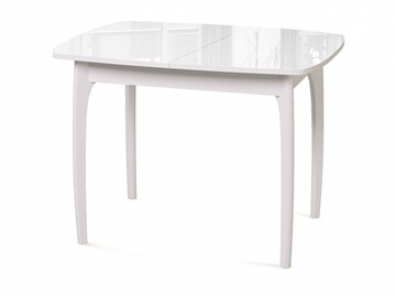 Кухонный раскладной стол Dikline M40 стекло белое/ножки белые в Саратове