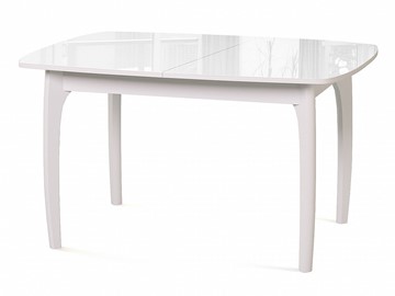 Раздвижной стол Dikline M20 стекло белое/ножки белые в Саратове - предосмотр