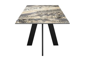 Кухонный стол раздвижной DikLine SKM120 Керамика Amadeus/подстолье черное/опоры черные в Балаково - предосмотр 1
