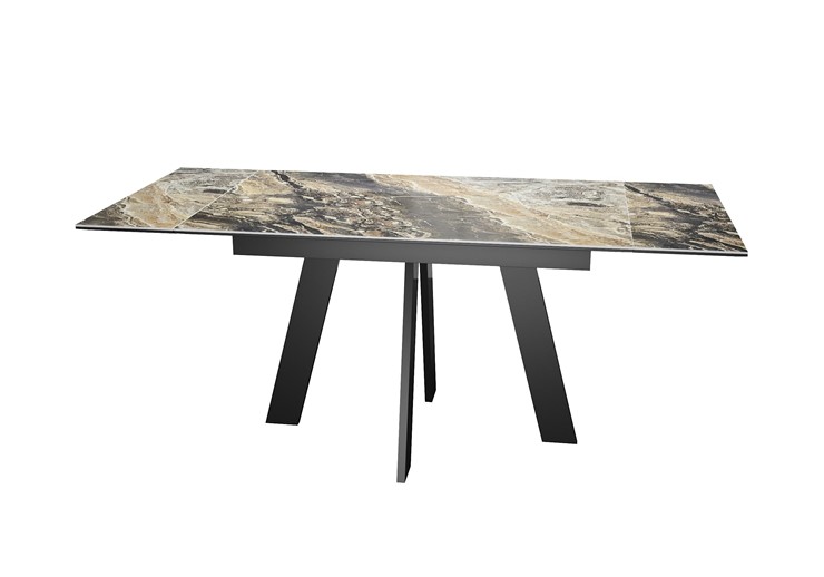 Кухонный стол раздвижной DikLine SKM120 Керамика Amadeus/подстолье черное/опоры черные в Балаково - изображение 2