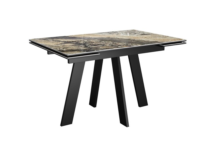 Кухонный стол раздвижной DikLine SKM120 Керамика Amadeus/подстолье черное/опоры черные в Балаково - изображение 4