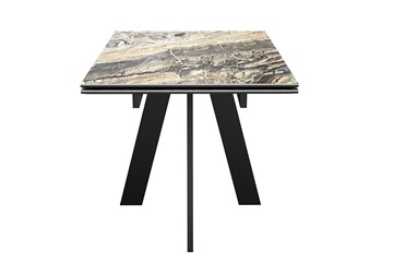 Кухонный стол раздвижной DikLine SKM120 Керамика Amadeus/подстолье черное/опоры черные в Балаково - предосмотр 5
