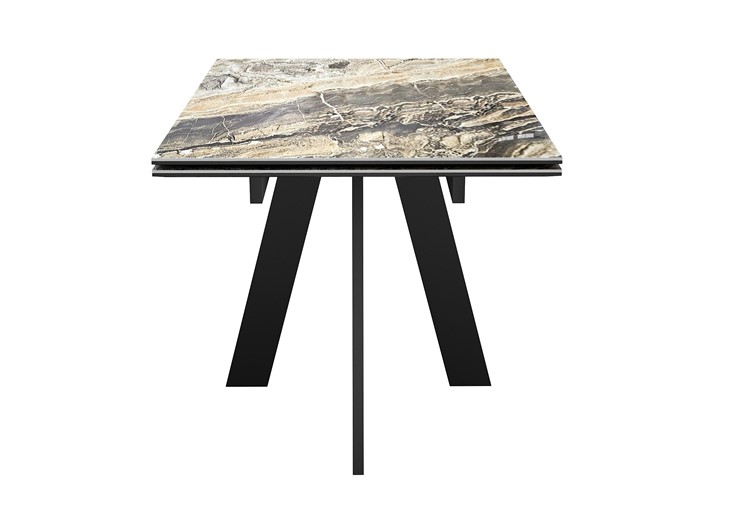 Кухонный стол раздвижной DikLine SKM120 Керамика Amadeus/подстолье черное/опоры черные в Балаково - изображение 5