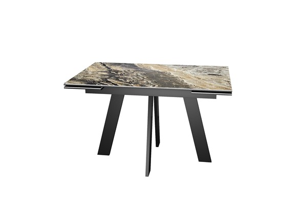 Кухонный стол раздвижной DikLine SKM120 Керамика Amadeus/подстолье черное/опоры черные в Балаково - изображение