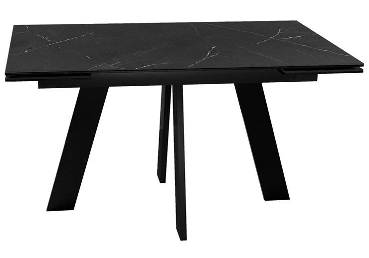 Стол раздвижной DikLine SKM140 Керамика Черный мрамор/подстолье черное/опоры черные (2 уп.) в Саратове - изображение 2