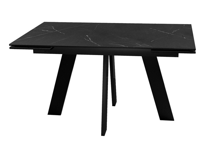 Стол раздвижной DikLine SKM140 Керамика Черный мрамор/подстолье черное/опоры черные (2 уп.) в Саратове - изображение 5