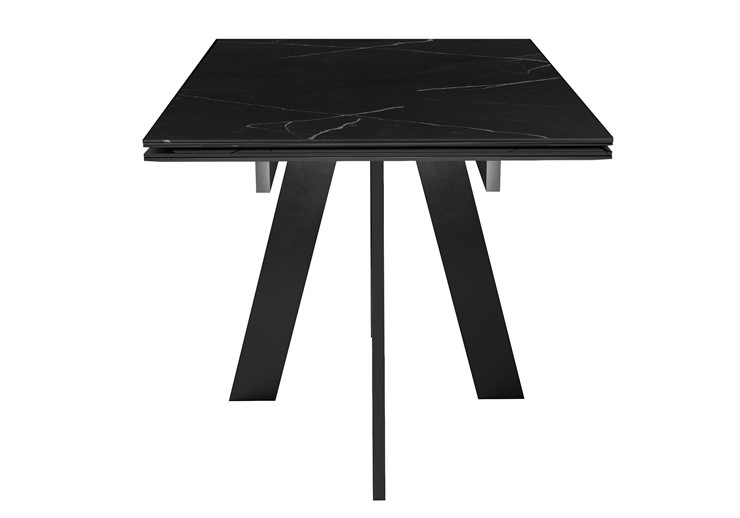 Стол раздвижной DikLine SKM140 Керамика Черный мрамор/подстолье черное/опоры черные (2 уп.) в Саратове - изображение 1