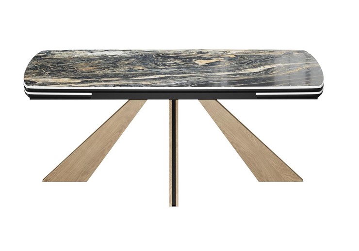 Кухонный стол раскладной DikLine SKP180 Керамика Amadeus/подстолье черное/опоры дуб монтана (2 уп.) в Саратове - изображение 4