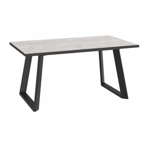 Кухонный стол раскладной Dikline ZL140 Хромикс белый/ножки черные в Саратове - предосмотр