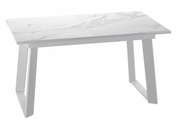 Раздвижной стол Dikline ZLS140 Мрамор белый глянец/ножки белые в Саратове
