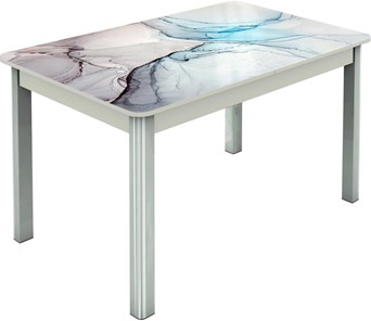 Обеденный раздвижной стол Гамбург исп.2 ноги метал. крашеные №23, Фотопечать (Текстура №58) в Балаково