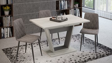 Кухонный раскладной стол Гавана тип 1 (Дуб крафт белый/Серый графит) в Энгельсе - предосмотр 4