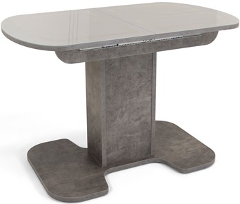 Кухонный стол раздвижной Киото-1 (ноги серый камень, серебро/серый камень) в Саратове