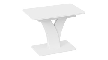 Обеденный раздвижной стол Люксембург тип 2 (Белый/Стекло белое матовое) в Саратове