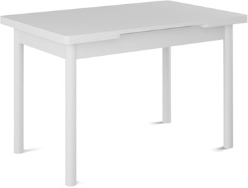 Раздвижной стол Милан-1 EVO, ноги металлические белые, белый цемент в Саратове