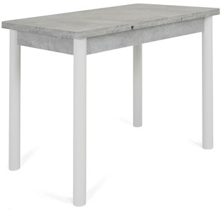 Раздвижной стол Милан-1 EVO, ноги металлические белые, светлый цемент в Саратове - предосмотр