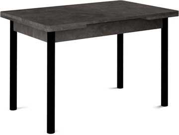 Кухонный стол раздвижной Милан-1 EVO, ноги металлические черные, серый камень в Саратове - предосмотр