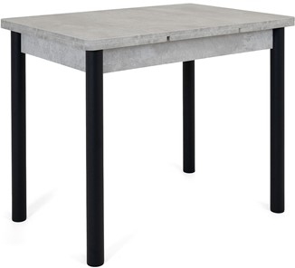 Кухонный раздвижной стол Милан-1 EVO, ноги металлические черные, светлый цемент в Саратове