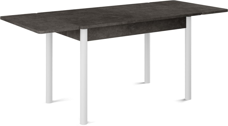 Кухонный стол раздвижной Милан-2 EVO, ноги белые, серый камень в Энгельсе - изображение 1