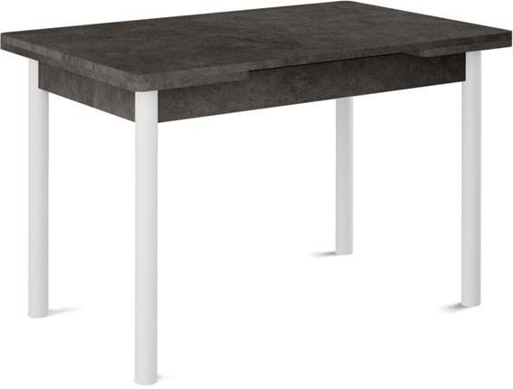 Кухонный стол раздвижной Милан-2 EVO, ноги белые, серый камень в Энгельсе - изображение