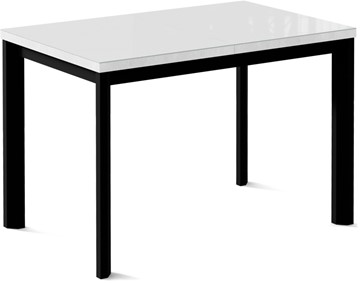 Кухонный стол раздвижной Нагано-1G (ноги черные, стекло cristal/белый цемент) в Саратове - предосмотр