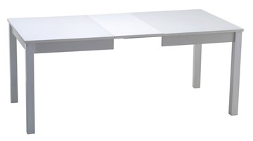 Кухонный раскладной стол Нагано-2 стекло белое opti (хром-лак) в Саратове - предосмотр 1