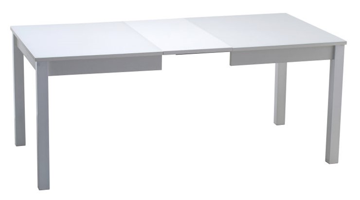 Кухонный раскладной стол Нагано-2 стекло белое opti (хром-лак) в Саратове - изображение 1