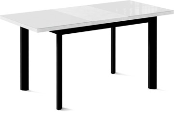Раздвижной стол Нагано-2G (ноги черные, стекло cristal/белый цемент) в Саратове - предосмотр 1