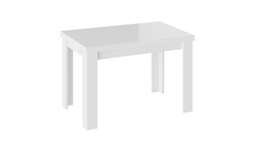 Кухонный раскладной стол Норман тип 1, цвет Белый/Стекло белый глянец в Энгельсе - предосмотр